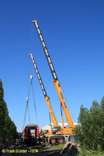 Landung auf dem neuen Gleisstück.